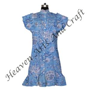 2025 femmes coton bohème imprimé robe bloc imprimé robe haut taille libre Style doux pour la plage - Product Image 4