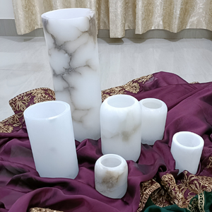 Tarro de vela de alabastro Natural de calidad superior Colección de diseñador de acabado de lujo Aspecto contemporáneo Artesanía fina Movimiento rápido - Product Image 5