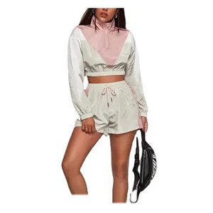 Conjunto impermeable de 2 piezas para mujer, cortavientos con logotipo personalizado y manga larga y Top con capucha, listo para el invierno, colores personalizados - Product Image 5