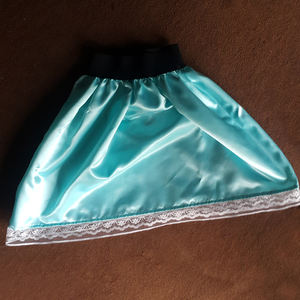 Light Blue Satin Corset with Skirt Steel Boned Party Wear Corset Dress - Product Image 5