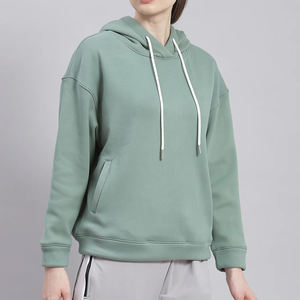 Sweats à capuche pour femmes tendance d'hiver, en molleton de haute qualité, logo sur le devant, décontractés, 100% coton, vente en gros, confortables - Product Image 4