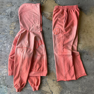 ชุดวิ่งออกกำลังกายสำหรับผู้ชายชุดวอร์ม2ชิ้นแบบรูดซิปมีฮู้ดและกางเกงวิ่งชุดวอร์มพิมพ์ลายพัฟออกแบบได้ตามต้องการ - Product Image 6