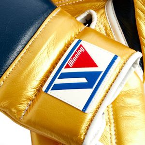 Guantes de Boxeo Profesional Personalizados MS, Guantes de Entrenamiento, Cuero de Vaca con Logotipo Personalizado, Encaje Dorado y Azul Marino (12oz 16oz) - Product Image 5