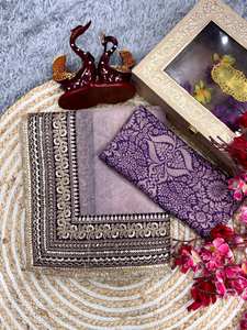 Les plus beaux vêtements de mariée Jacquard Sequance Broderie lourde Saree Indien Disponible au prix de gros saree sari shari - Product Image 5