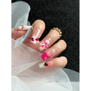 Ladybug Caf - Uñas Postizas con Diseño de Mariquita para Manos o Pies - Product Image 4