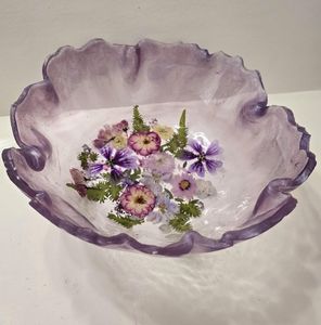 Artistic resin centerpiece bowl with layered textures that add a sophisticated touch to any room or <b>tabletop</b> display - Product Image 5