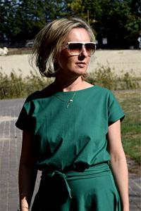 Femmes élégant été imprimé fleuri robe mi-longue personnalisée coton décontracté bouton décoration lavable mi-mollet ceinture naturel - Product Image 2