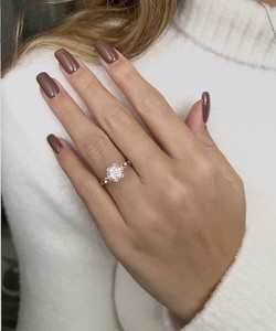 18k Solid Gold Round Cut Diamond Engagement <b>Rings</b> Elegant Design Exquisite Natural Diamond Solitaire <b>Rings</b> for Women Wholesale - Product Image 6