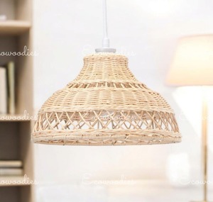 Handmade Woven Natural Bamboo Pendant Light Unique <b>Hanging</b> Chandeliers for Bedroom Home Restaurants Hotels - Product Image 3