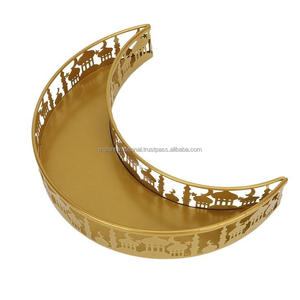 Decoración islámica artesanías de metal Luna estrella bandeja Ramadán regalo accesorios productos Ramadán bandeja Ramadán decoraciones - Product Image 5