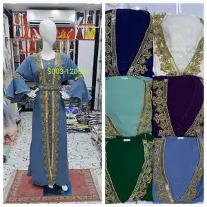 Molten — vêtements pierres à la mode pour femmes, kaftan à col élégant, magnifiques pierres, pour les Designs arabes, marocains et turcs