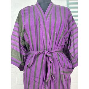Kimono Vintage Boho de Verano con Estampado Tie-Dye, Chaleco Abierto de Algodón Reciclado Puro, Bata de Casa, Cubrebaño de Playa con Motivo Elegante, 1 Pieza - Product Image 2