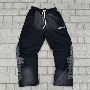 Pantalons de survêtement Pantalons de détresse pour hommes Pantalons délavés au soleil Jogger pour hommes Pantalons de survêtement brodés de détresse pour hommes - Product Image 4