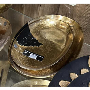 Cuenco para servir de decoración del hogar, cuenco de aluminio con forma ovalada para comida y fruta para servir, artículo de lujo para el hogar y el restaurante del Hotel - Product Image 2