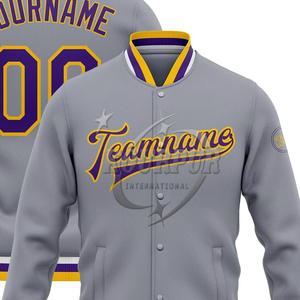 Belle combinaison de couleurs vestes universitaires d'hiver pour hommes broderie mode casual Slim hommes Bomber Baseball Varsity Jacket - Product Image 1