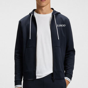 Sudadera con Capucha de Color Sólido para Hombre, Último Modelo, Precio al por Mayor, con Mangas Completas, Cierre de Cremallera, Diseño con Bolsillos Laterales y Cordones - Product Image 1