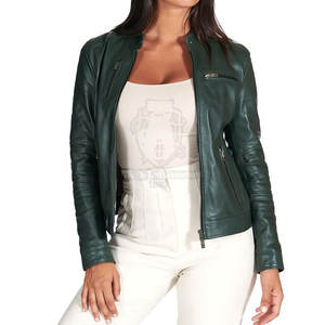 Vestes en cuir pour femmes tricotées personnalisées avec logo, faible MOQ, qualité supérieure, coupe-vent, écologiques, décontractées et élégantes - Product Image 5