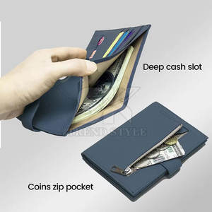 Portefeuille en cuir pour cartes, passeport, billets, argent, portefeuilles en cuir pour hommes avec porte-stylo - Product Image 4