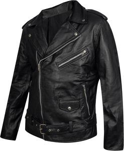 แจ็กเก็ตหนังสำหรับผู้ชายแจ็กเก็ตหนังสีทึบดีไซน์ตามท้องถนนแจ็กเก็ตหนังสำหรับผู้ชาย - Product Image 6