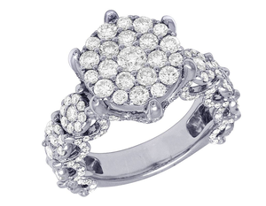 Bague cloutée en diamant classique en argent sterling 925 Design élégant et intemporel pour femme Bague parfaite pour un usage quotidien - Product Image 2