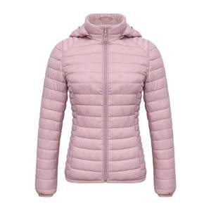 แจ็กเก็ตบอมเบอร์สำหรับผู้หญิงสีทึบทำจากวัสดุโพลีเอสเตอร์100% - Product Image 5