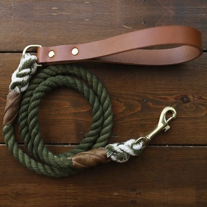 Correa para perro Cuerda de algodón Collar y correas de 10 mm Juego de arnés Gancho de latón Accesorios para mascotas Productos para mascotas - Product Image 4