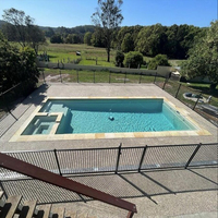Piscine extérieure en fibre de verre avec jacuzzi, grande piscine modulaire à domicile, spa à courant d'infini, personnalisable et économique
