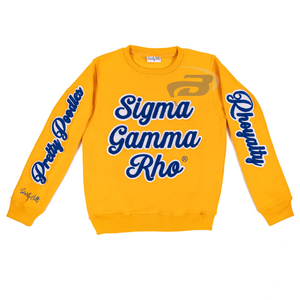 Sweat-shirt d'hiver Sigma Gamma Rho, joli logo brodé de caniches jaunes sur le devant, vêtements de sororité, vêtements universitaires, personnalisé - Product Image 1