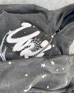 Nouvel Arrivage Ensemble Écologique Imprimé Délavé à l'Acide avec Franges et Fermeture Éclair, Coupe Évasée, 100% Coton Respirant, Séchage Rapide, Grammage Lourd, Automne - Product Image 6