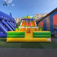 LilyToys Toboggan gonflable sec à thème jungle excitant pour l'extérieur, grand toboggan gonflable à thème dinosaure pour adultes