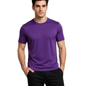 T-shirt pour homme à manches courtes, col rond, couleur unie, coupe classique, style jersey décontracté, coton lourd - Product Image 1