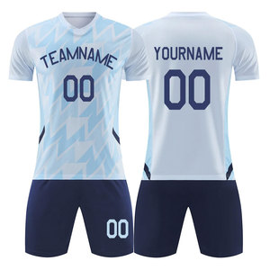ชุดเสื้อฟุตบอลสีขาว โพลีเอสเตอร์ 100% คอวี แขนสั้น แห้งเร็ว ระบายอากาศได้ดี ยืดได้สี่ทิศทาง เป็นมิตรกับสิ่งแวดล้อม สำหรับผู้ชาย - Product Image 1