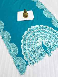 Sari de seda de algodón para mujer, nuevo diseño, ropa de fiesta de boda de longitud larga, muy atractivo, directo desde la India - Product Image 3