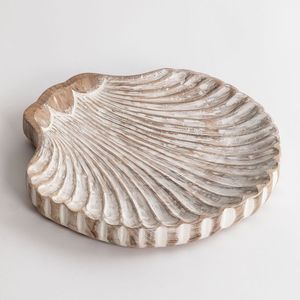 Bandeja decorativa de barco de madera Bandeja de barco de madera de mango sin terminar rústica Bandeja de servicio decorativa para decoración del hogar Cocina o comedor - Product Image 6