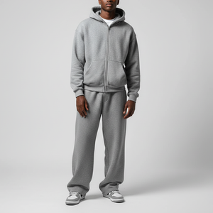 Survêtements décontractés vintage personnalisés avec logo, style streetwear automne, 320g, 100% polyester, légers, avec sweat à capuche et pantalon de survêtement, modèle 2 - Product Image 1