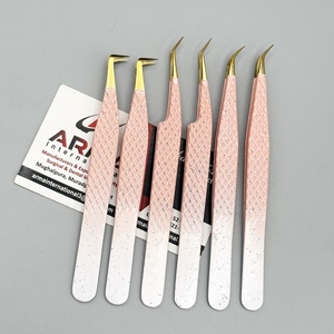 แหนบต่อขนตาเคลือบแบบออมเบรใช้ทำจากสเตนเลสสตีลทนทานติดโลโก้ได้ตามต้องการ - Product Image 1