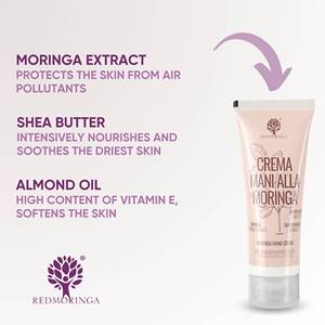 Crema de Manos Moringa para Piel Seca y Agrietada | Manteca de Karité, Aceite de Almendras, Extracto de Moringa, 50ml-Alta Calidad Italiana-RedMoringa - Product Image 4