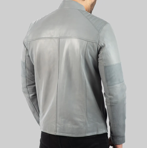 Solid Color Casual Wear <b>Men</b> <b>Leather</b> <b>Jacket</b> Streetwear New Fashion Comfortable <b>Men</b> <b>Leather</b> <b>Jacket</b> - Product Image 4