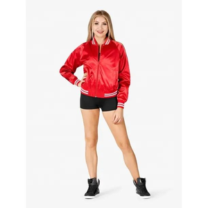 Nouveau Streetwear Style respirant femmes Bomber veste couleur personnalisée Satin Bomber femmes vestes grande taille Satin Bomber veste - Product Image 2