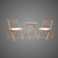 Chaise pliante en bambou de couleur naturelle, moderne et traditionnelle, pour jardin, patio, cuisine et salle à manger (GT 713)