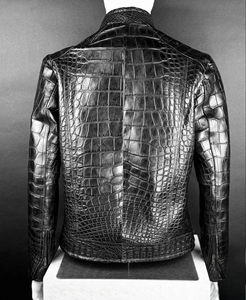 Vestes pour hommes en cuir véritable embossé crocodile, respirantes, personnalisables, décontractées, tendance, de la marque Fazn Industry - Product Image 5