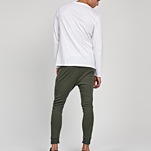 Wholesale Men's Casual Canvas Sweat Pants Mid-Waist Autumn Breathable Lightweight <b>Drawstring</b> Closure Straight <b>Trouser</b> Washed - Product Image 3