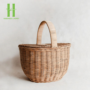 ¡SUPER VENTAS! Cesta de Almacenamiento Tejida a Mano de Ratán Natural Ecológica, Diseño Moderno, Apilable, Multiusos para Verduras y Flores - Product Image 4