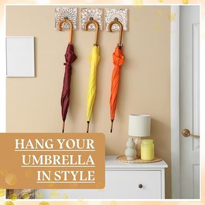 Vintage White Distressed Square Wood Coat <b>Hooks</b> Farmhouse Style Wall <b>Hooks</b> for Clothing Flower Decorative Key <b>Towel</b> Bag Rack - Product Image 5