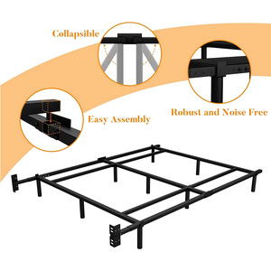 Estructura de cama completa con plataforma de metal con cabecero y pie de cama, soporte de listón de acero fuerte, almacenamiento debajo de la cama, no se necesita resorte de caja - Product Image 2
