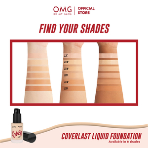 OMG Oh My Glam Coverlast Liquid <b>Foundation</b> 32 N Natural 25 ml Halal certified Waterproof, Vegan Formula - Product Image 5