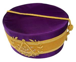 Masonic Regalia 32nd Degree Scottish Rite Crown Cap Alas hacia arriba Bordado a mano rojo - Product Image 3
