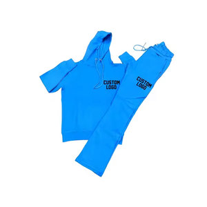 เซ็ตเสื้อฮู้ดผ้าฟลีซสำหรับผู้ชายชุดวอร์มพิมพ์ลายสกรีนผ้าฝ้ายออกแบบโลโก้ได้ตามต้องการสำหรับฤดูใบไม้ร่วงและฤดูหนาว - Product Image 3