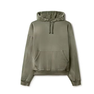 Venta al por mayor personalizado bordado de gran tamaño desgastado recortado lavado ácido Sun Faded Hoodies Heavyweight Drop Shoulder Hoodie para hombres - Product Image 4