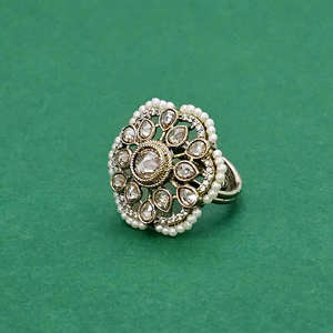 Anillo de moda antiguo de alta calidad al por mayor ajustable con revestimiento elegante Mehndi - Product Image 2